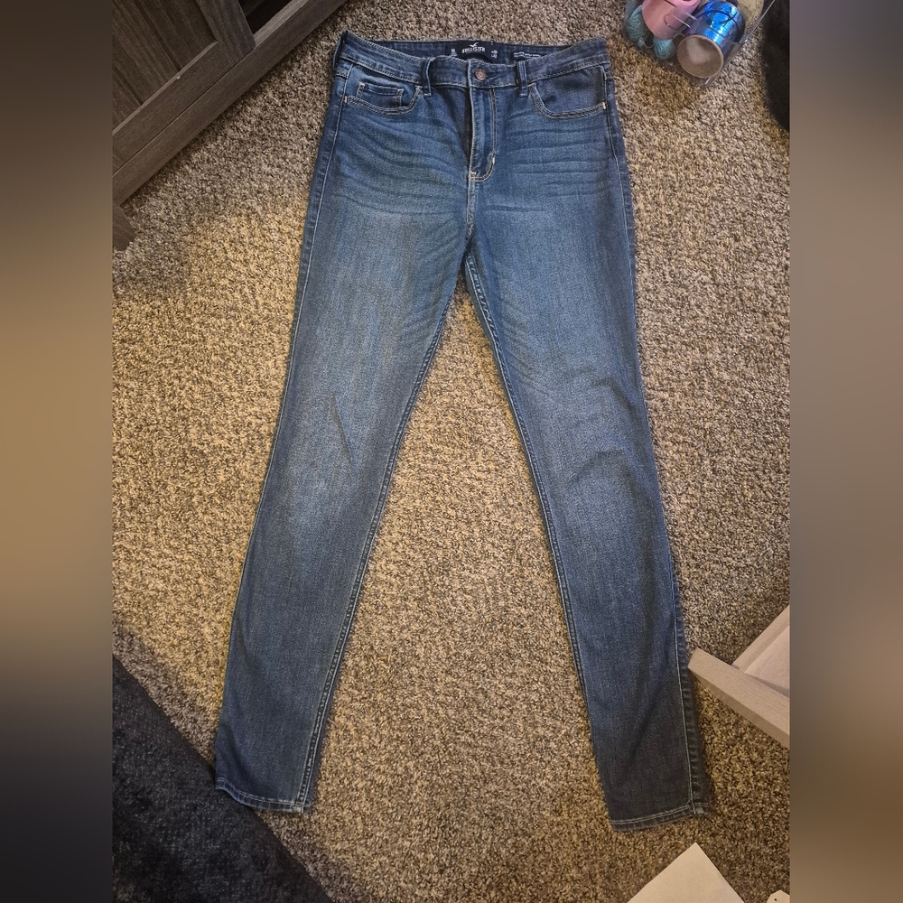 Hollister Women's Skinny Jeans in Blue Wash